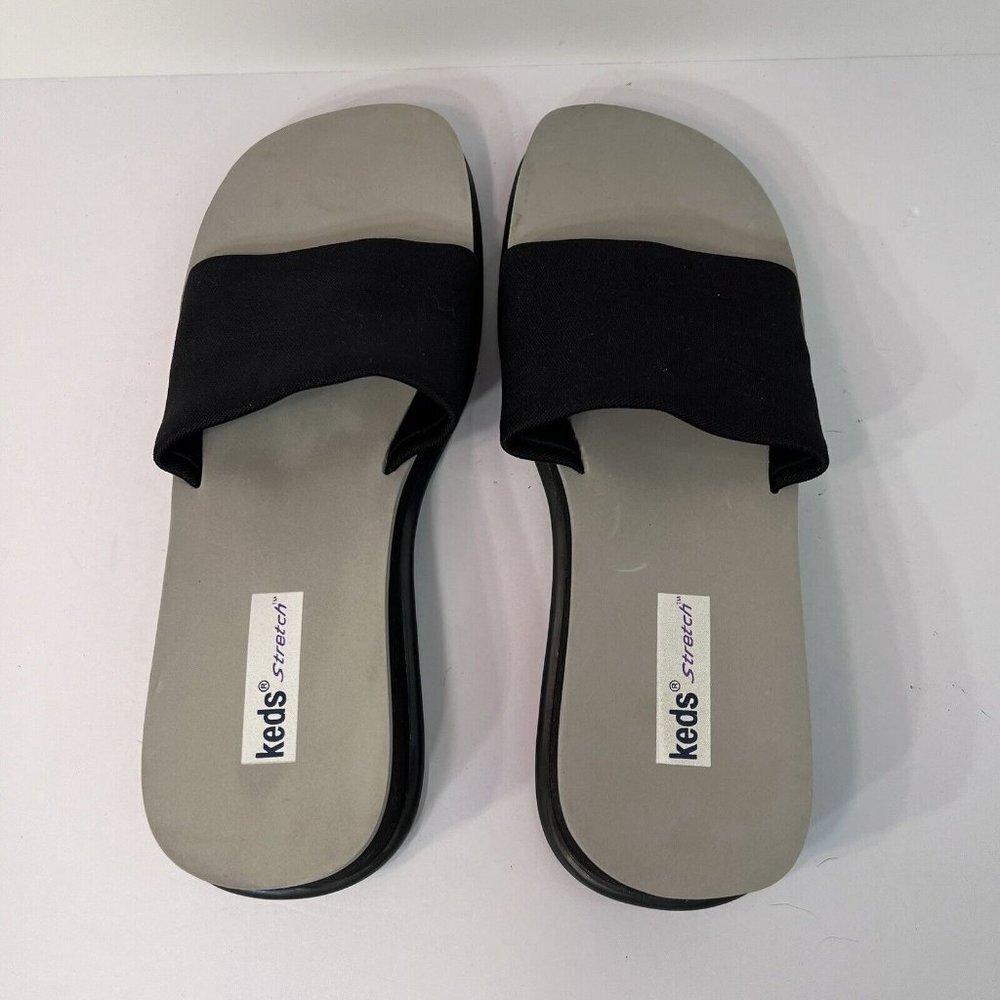 Keds Black Stretch Slip-on Slide Sandals Women's Size 9 - Picture 4 of 10